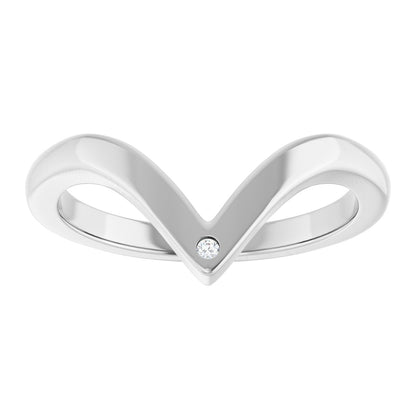 .0075 Ct Lab-Grown Diamond Contour Band - White Gold - Lab Grown Diamond