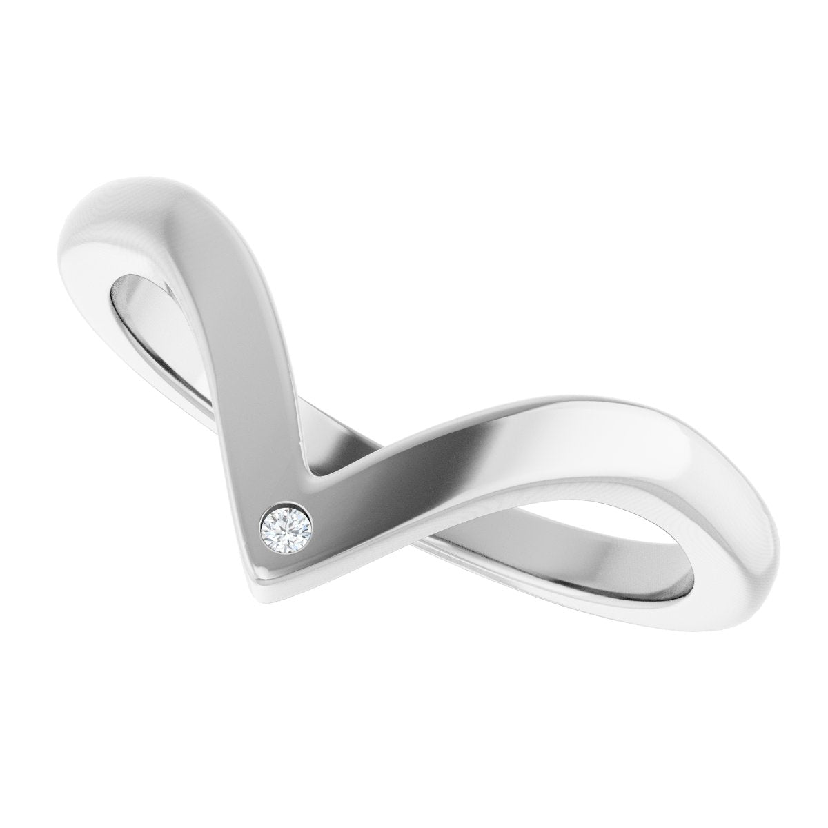 .0075 Ct Lab-Grown Diamond Contour Band - White Gold - Lab Grown Diamond