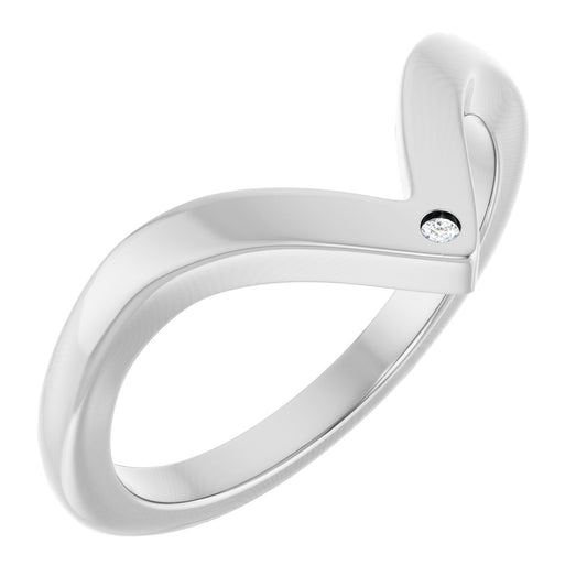 .0075 Ct Lab-Grown Diamond Contour Band - White Gold - Lab Grown Diamond