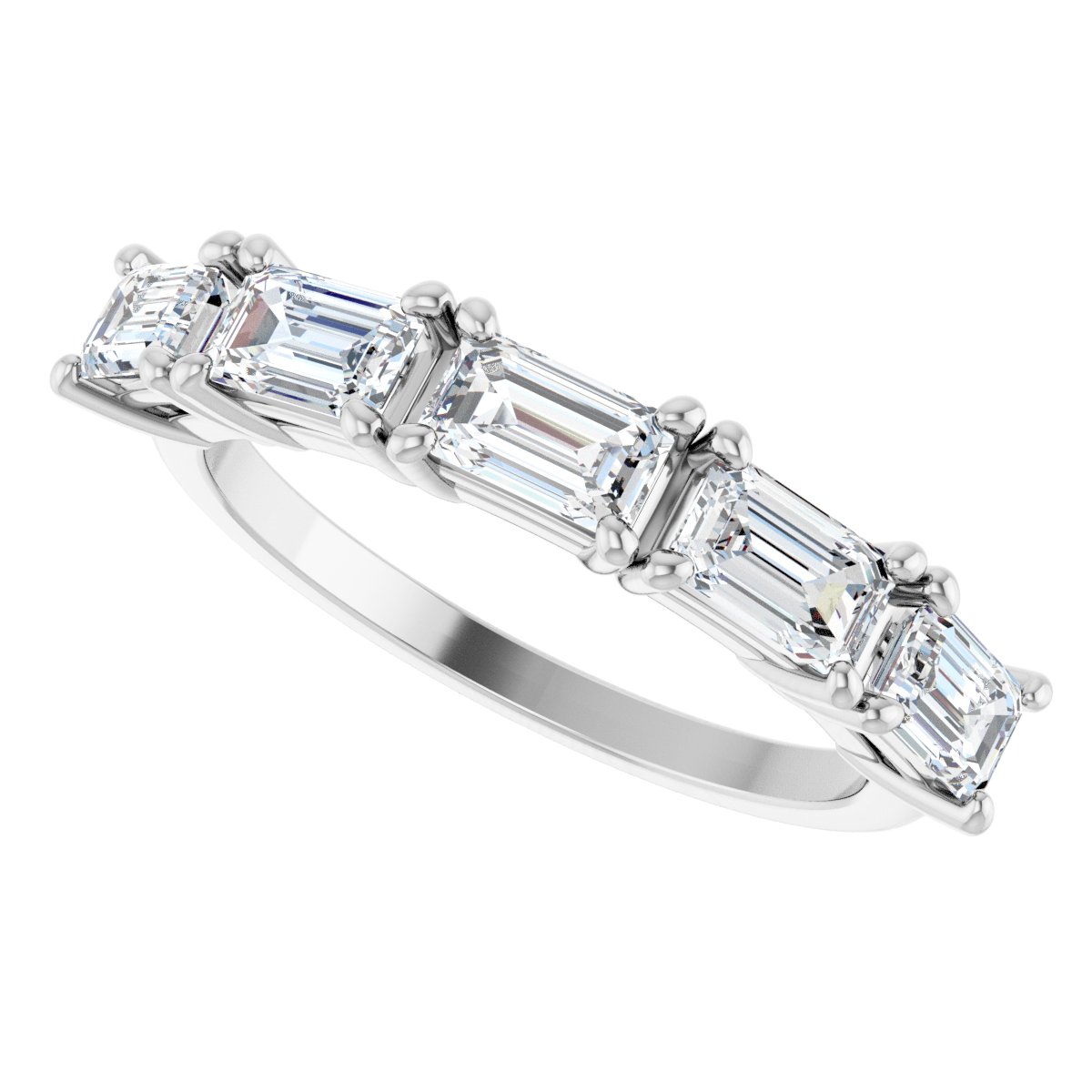 1 3/4 Ctw Emerald Lab-Grown Diamond Anniversary Band - White Gold - Lab Grown Diamond