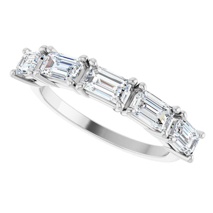 1 3/4 Ctw Emerald Lab-Grown Diamond Anniversary Band - White Gold - Lab Grown Diamond