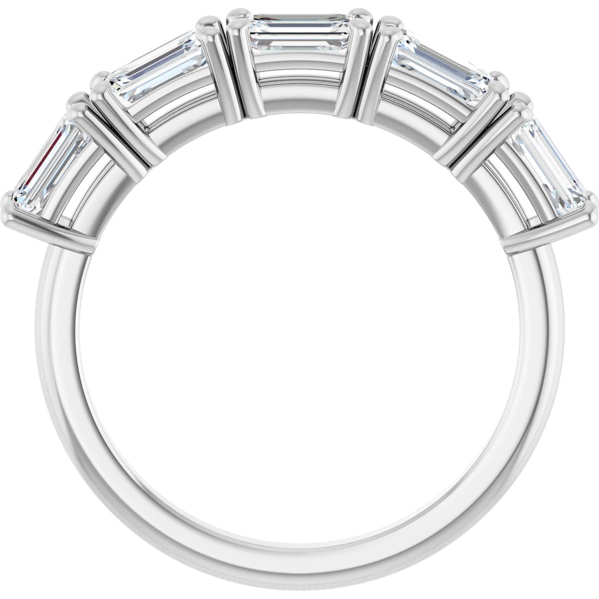 1 3/4 Ctw Emerald Lab-Grown Diamond Anniversary Band - White Gold - Lab Grown Diamond