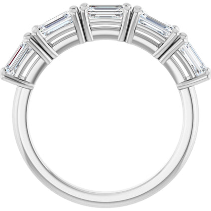1 3/4 Ctw Emerald Lab-Grown Diamond Anniversary Band - White Gold - Lab Grown Diamond