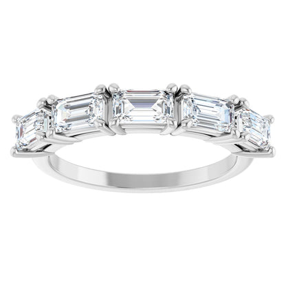 1 3/4 Ctw Emerald Lab-Grown Diamond Anniversary Band - White Gold - Lab Grown Diamond