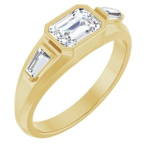 1 1/2 Ctw Emerald Lab-Grown Diamond Three Stone Band