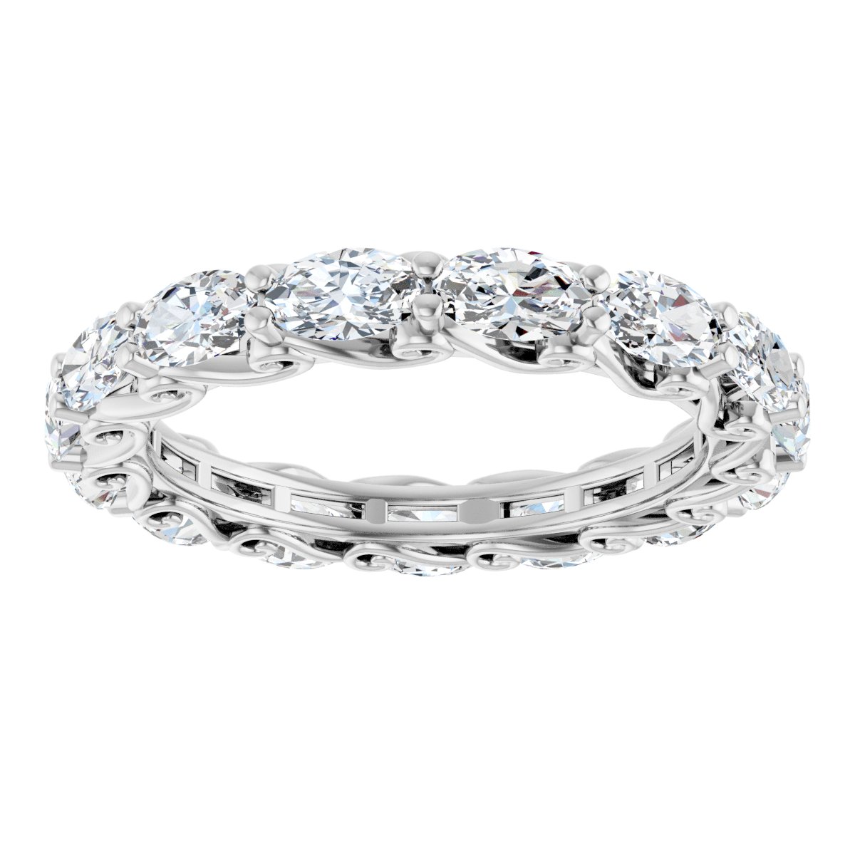 3 3/4 Ctw Oval Lab-Grown Diamond Eternity Band - White Gold - Lab Grown Diamond