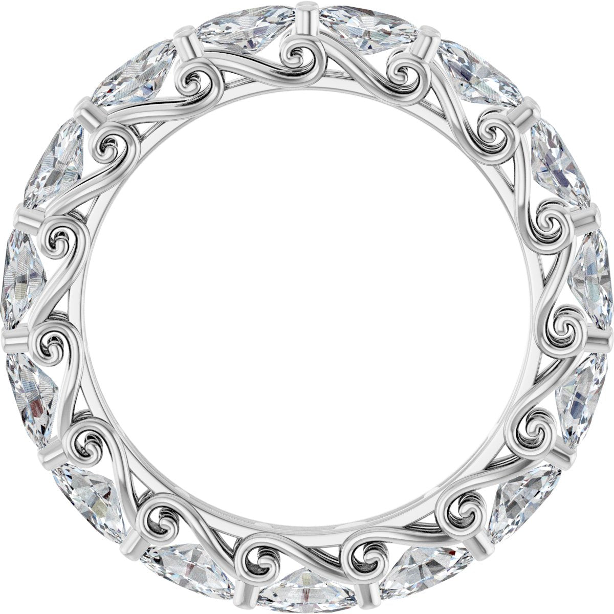 3 3/4 Ctw Oval Lab-Grown Diamond Eternity Band - White Gold - Lab Grown Diamond