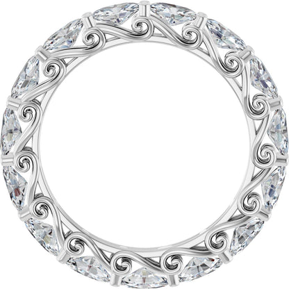 3 3/4 Ctw Oval Lab-Grown Diamond Eternity Band - White Gold - Lab Grown Diamond