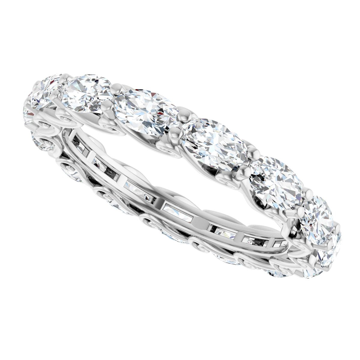 3 3/4 Ctw Oval Lab-Grown Diamond Eternity Band - White Gold - Lab Grown Diamond