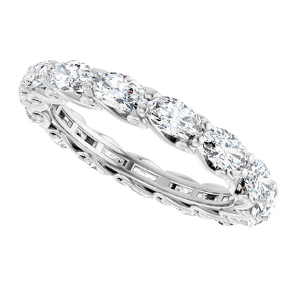 3 3/4 Ctw Oval Lab-Grown Diamond Eternity Band - White Gold - Lab Grown Diamond