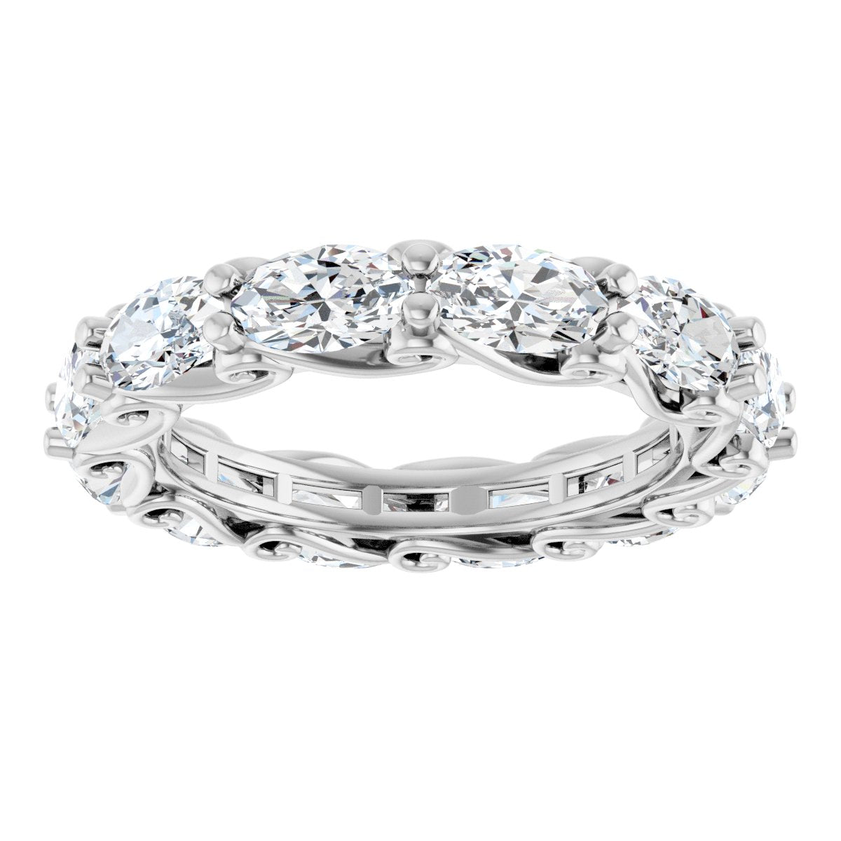 3 Ctw Oval Lab-Grown Diamond Eternity Band - White Gold - Lab Grown Diamond