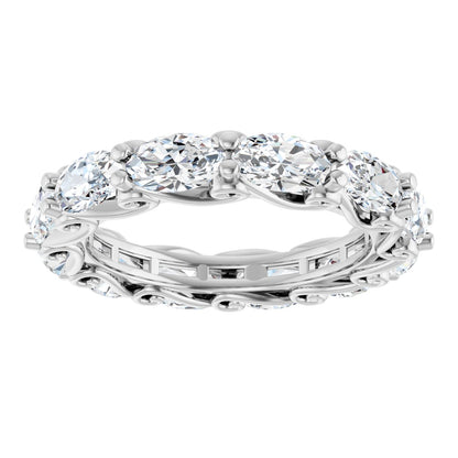 3 Ctw Oval Lab-Grown Diamond Eternity Band - White Gold - Lab Grown Diamond