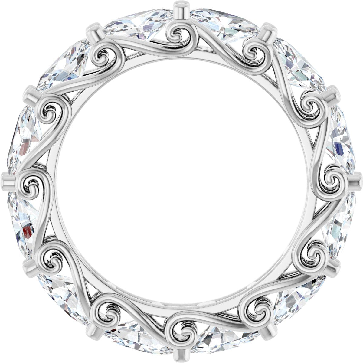 3 Ctw Oval Lab-Grown Diamond Eternity Band - White Gold - Lab Grown Diamond