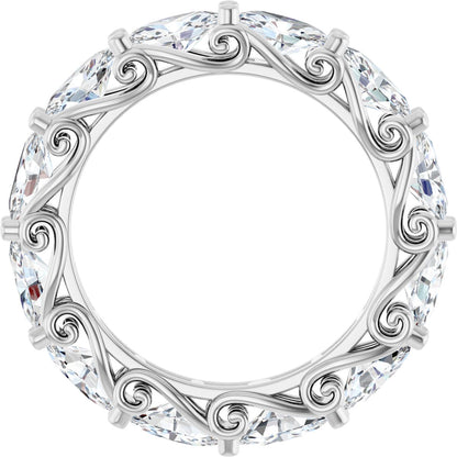 3 Ctw Oval Lab-Grown Diamond Eternity Band - White Gold - Lab Grown Diamond