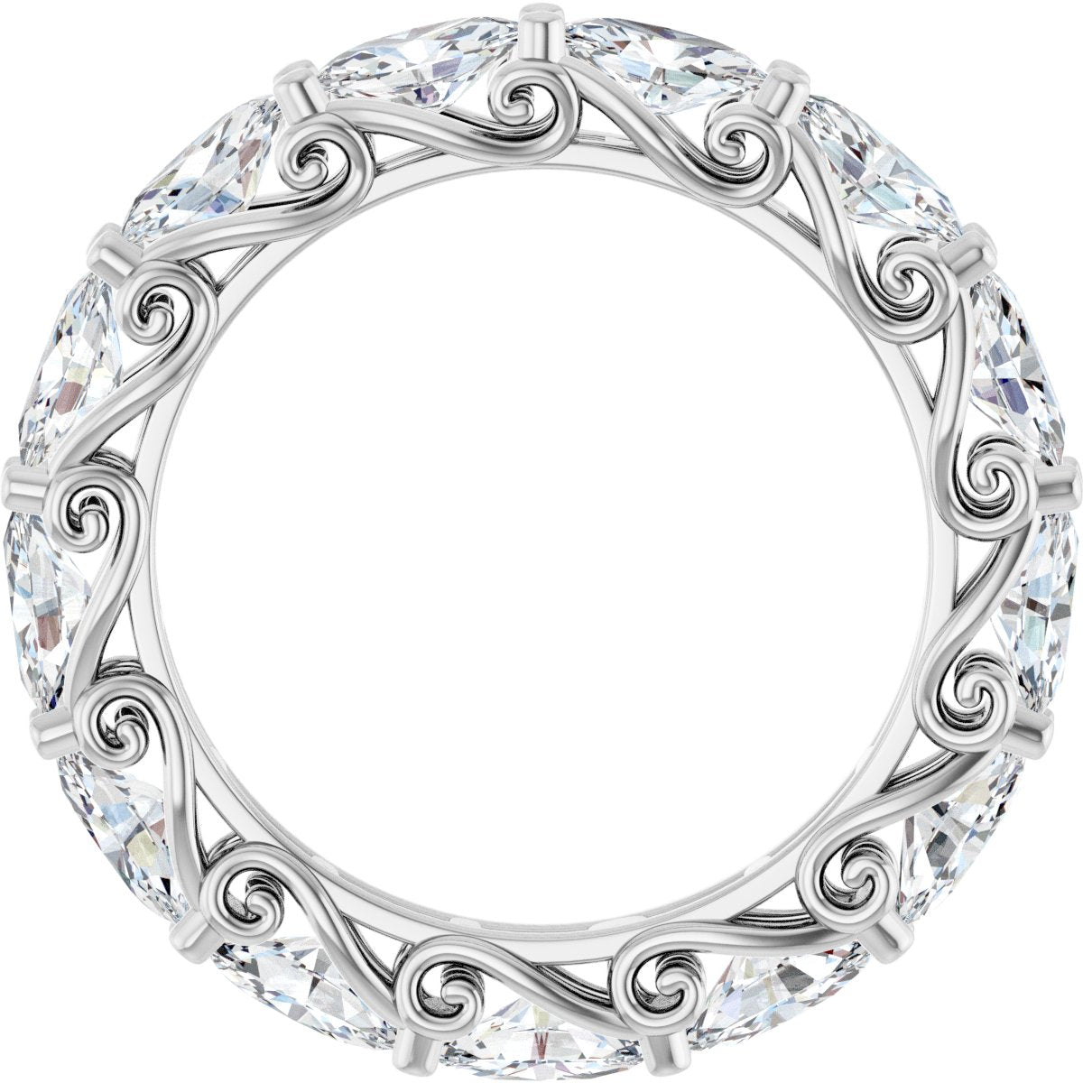 3 1/4 Ctw Oval Lab-Grown Diamond Eternity Band - White Gold - Lab Grown Diamond