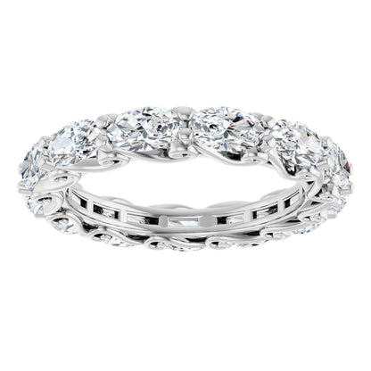 3 1/4 Ctw Oval Lab-Grown Diamond Eternity Band - White Gold - Lab Grown Diamond