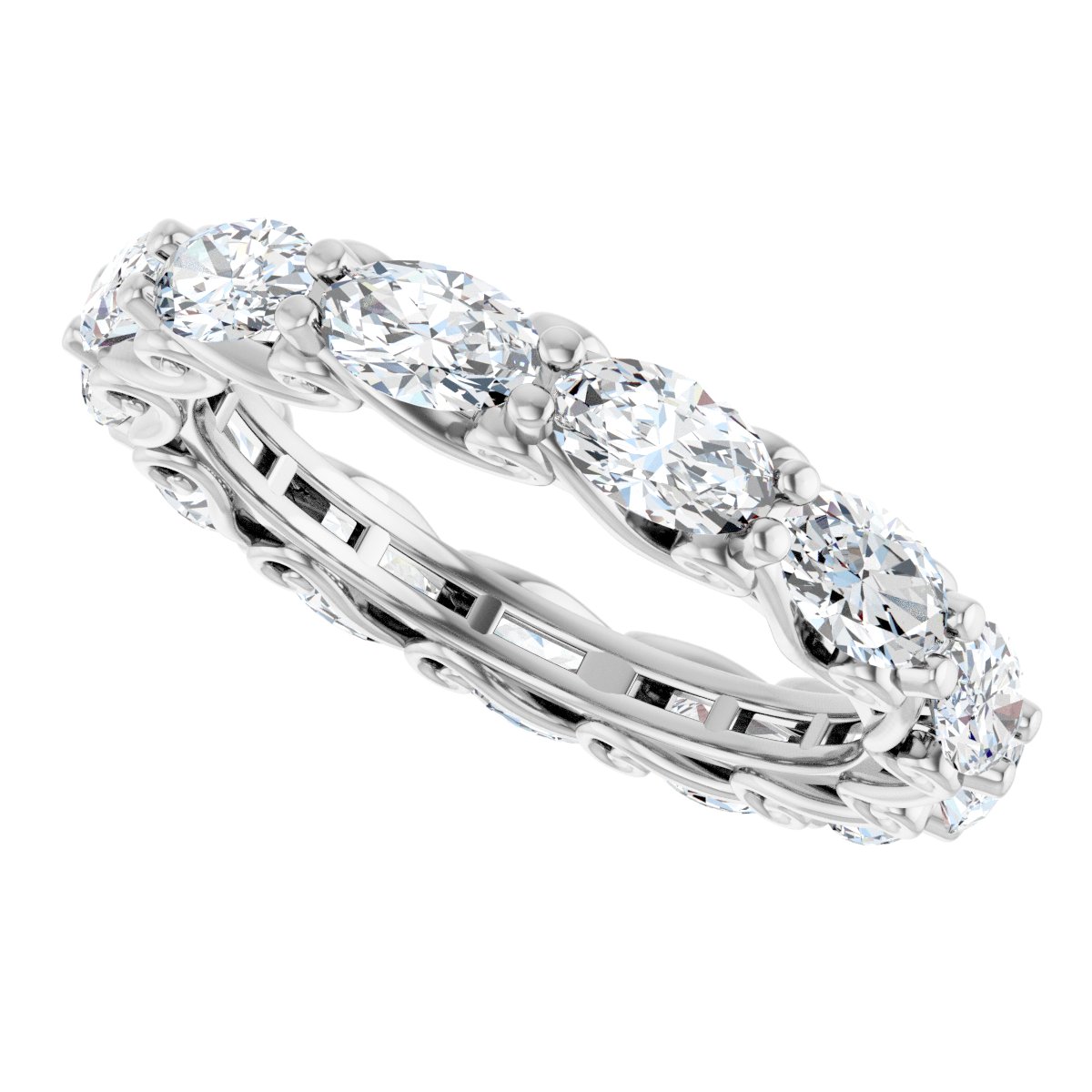 3 1/4 Ctw Oval Lab-Grown Diamond Eternity Band - White Gold - Lab Grown Diamond