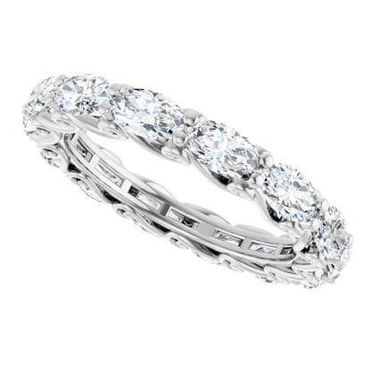 3 1/2 Ctw Oval Lab-Grown Diamond Eternity Band - White Gold - Lab Grown Diamond