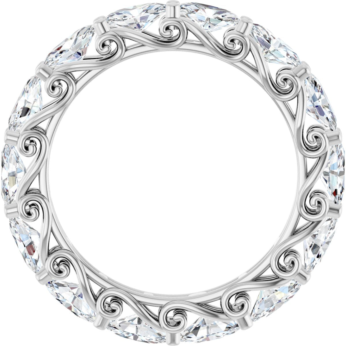 3 1/2 Ctw Oval Lab-Grown Diamond Eternity Band - White Gold - Lab Grown Diamond
