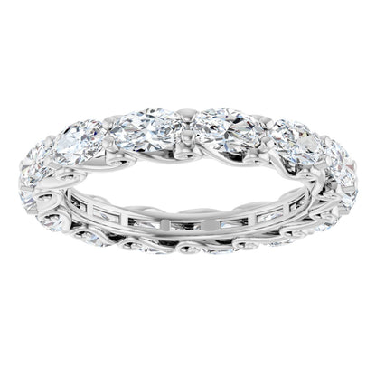 3 1/2 Ctw Oval Lab-Grown Diamond Eternity Band - White Gold - Lab Grown Diamond