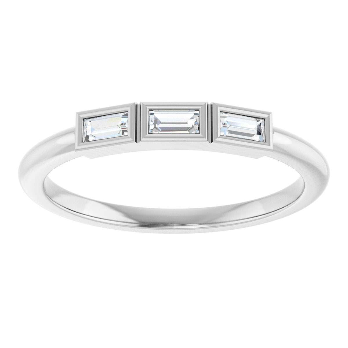 1/8 Ctw Straight Baguette Lab-Grown Diamond Anniversary Band - White Gold - Lab Grown Diamond