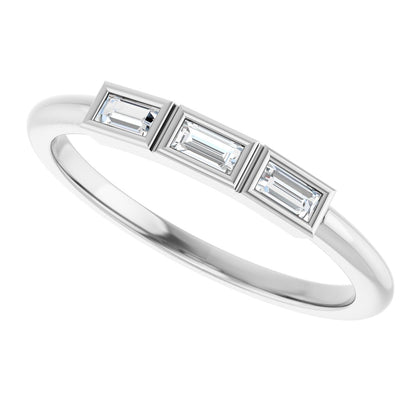 1/8 Ctw Straight Baguette Lab-Grown Diamond Anniversary Band - White Gold - Lab Grown Diamond
