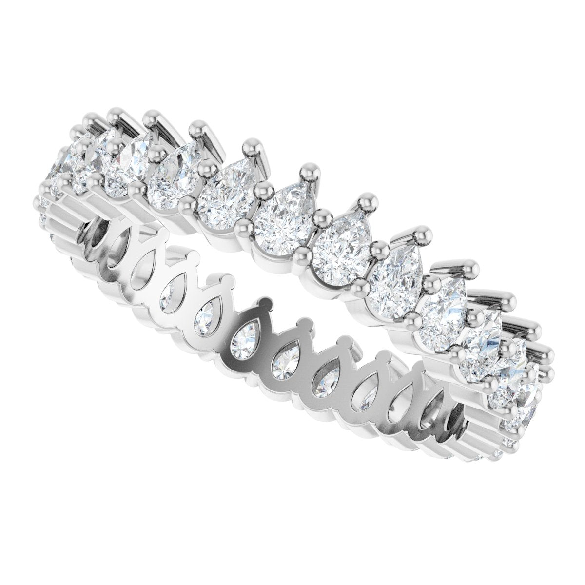 1 3/8 Ctw Pear Lab-Grown Diamond Eternity Band - White Gold - Lab Grown Diamond