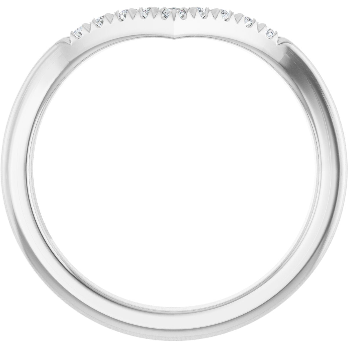 1/8 Ctw Lab-Grown Diamond Contour Band - White Gold - Lab Grown Diamond
