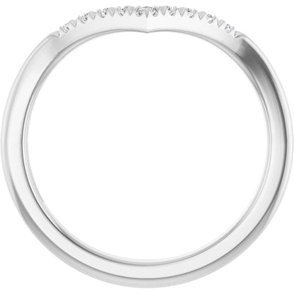 1/8 Ctw Lab-Grown Diamond Contour Band - White Gold - Lab Grown Diamond