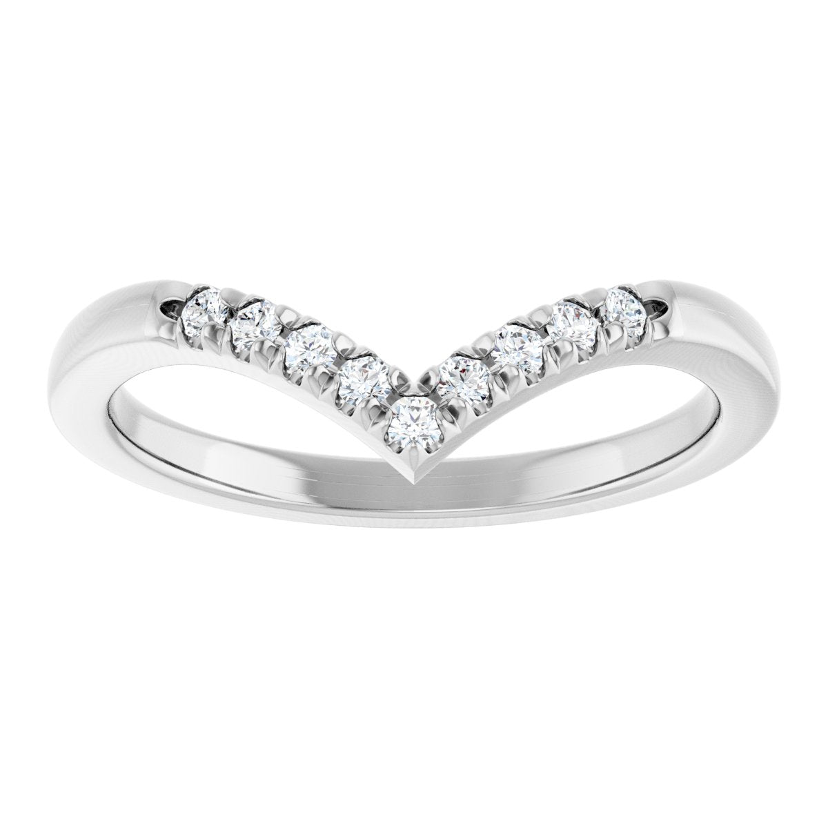 1/8 Ctw Lab-Grown Diamond Contour Band - White Gold - Lab Grown Diamond