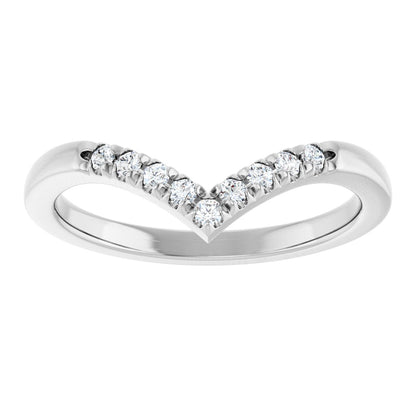 1/8 Ctw Lab-Grown Diamond Contour Band - White Gold - Lab Grown Diamond