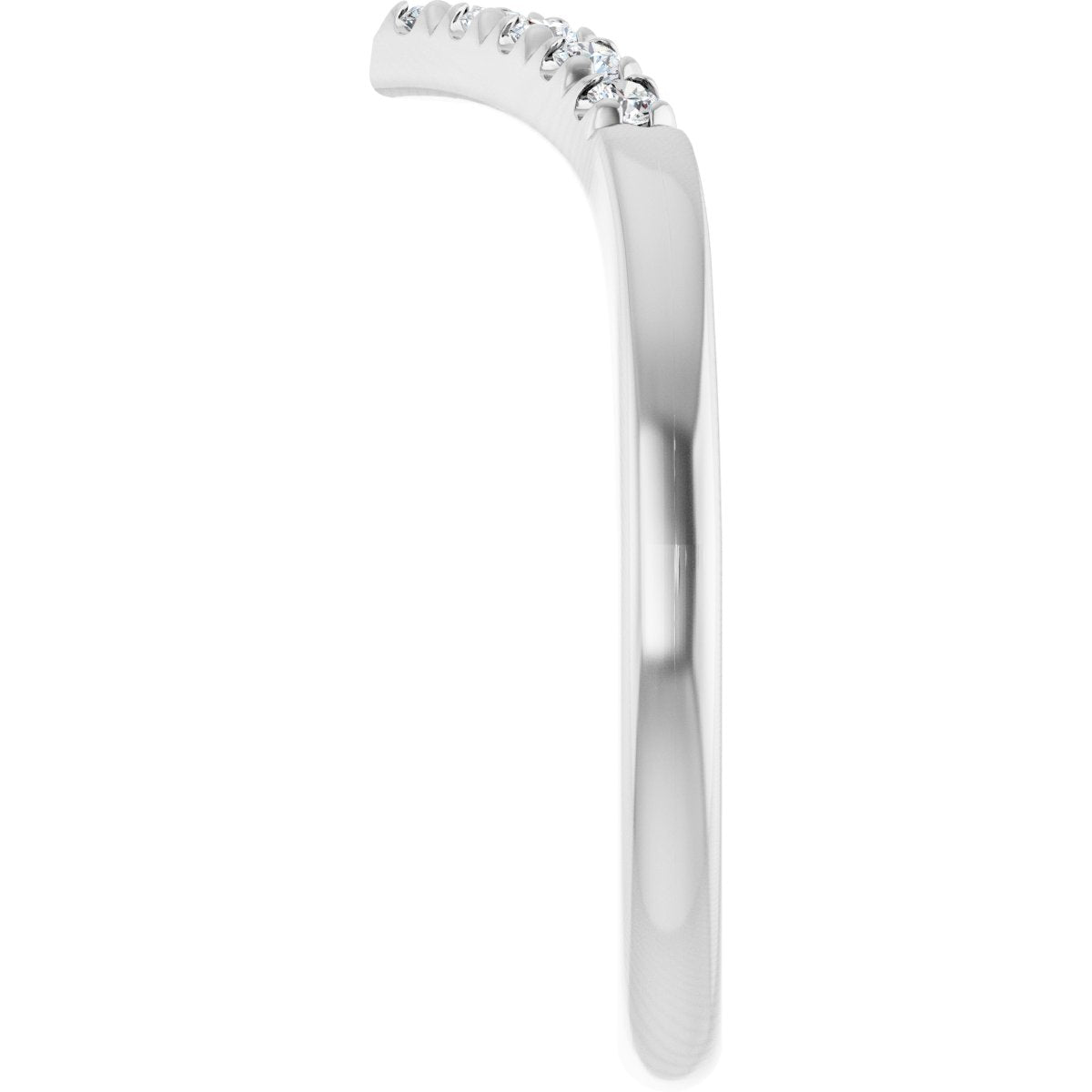 1/8 Ctw Lab-Grown Diamond Contour Band - White Gold - Lab Grown Diamond