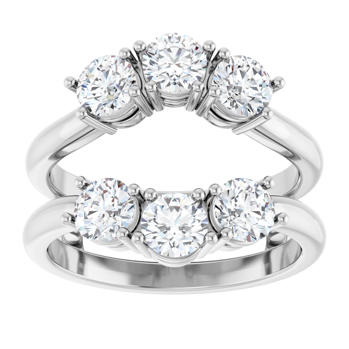 1 1/2 Ctw Lab-Grown Diamond Ring Guard - White Gold - Lab Grown Diamond