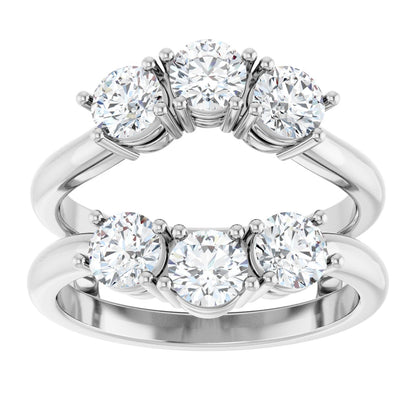 1 1/2 Ctw Lab-Grown Diamond Ring Guard - White Gold - Lab Grown Diamond