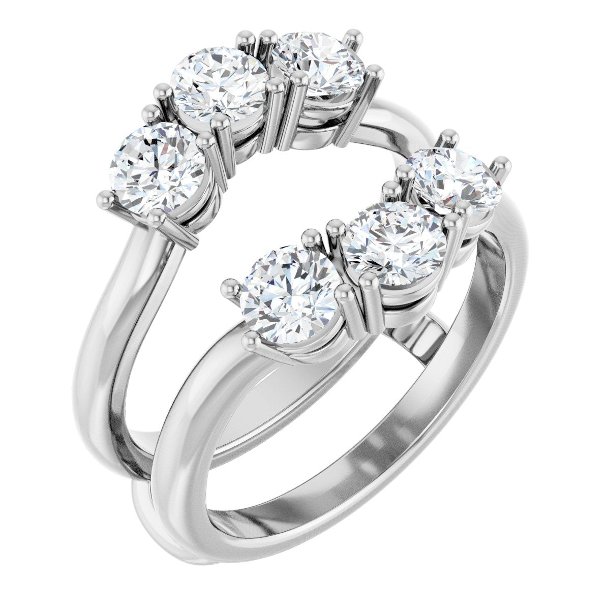 1 1/2 Ctw Lab-Grown Diamond Ring Guard - White Gold - Lab Grown Diamond