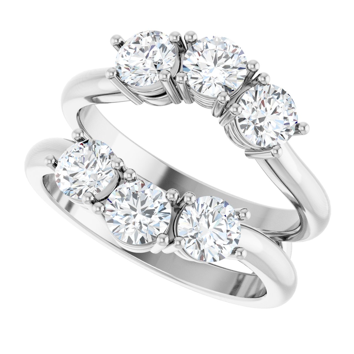 1 1/2 Ctw Lab-Grown Diamond Ring Guard - White Gold - Lab Grown Diamond