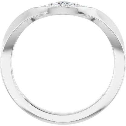 1/8 Ctw Lab-Grown Diamond Contour Band - White Gold - Lab Grown Diamond