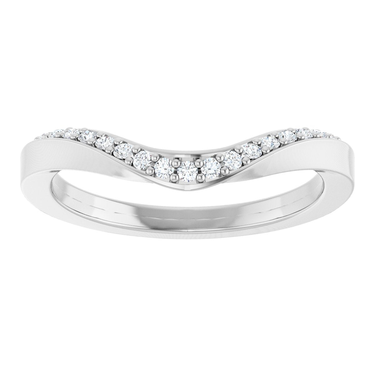 1/8 Ctw Lab-Grown Diamond Contour Band - White Gold - Lab Grown Diamond