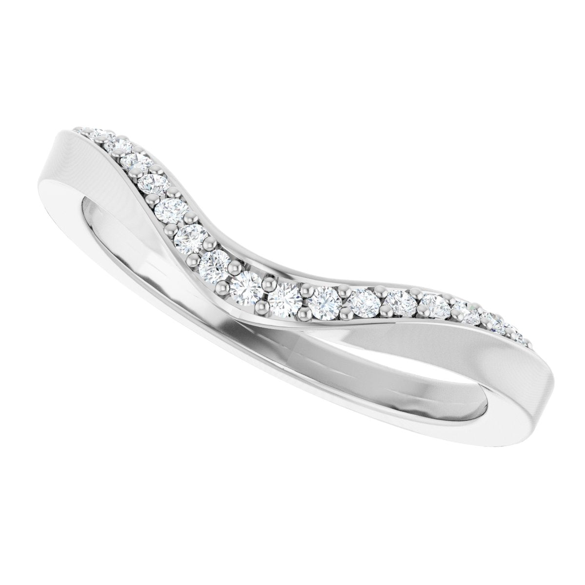 1/8 Ctw Lab-Grown Diamond Contour Band - White Gold - Lab Grown Diamond