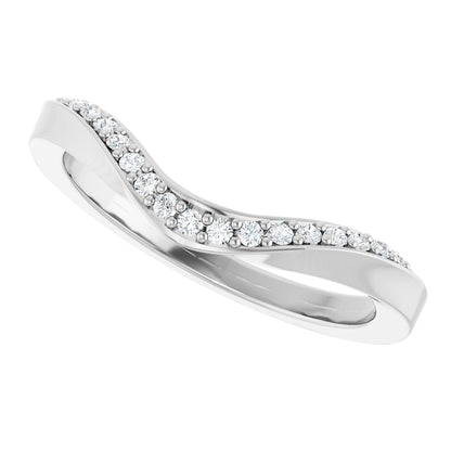 1/8 Ctw Lab-Grown Diamond Contour Band - White Gold - Lab Grown Diamond