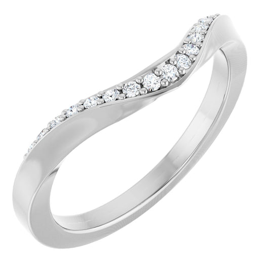 1/8 Ctw Lab-Grown Diamond Contour Band - White Gold - Lab Grown Diamond
