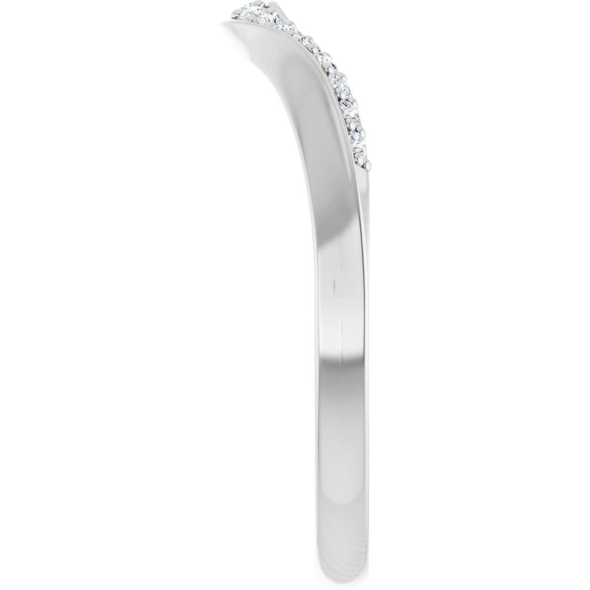 1/8 Ctw Lab-Grown Diamond Contour Band - White Gold - Lab Grown Diamond