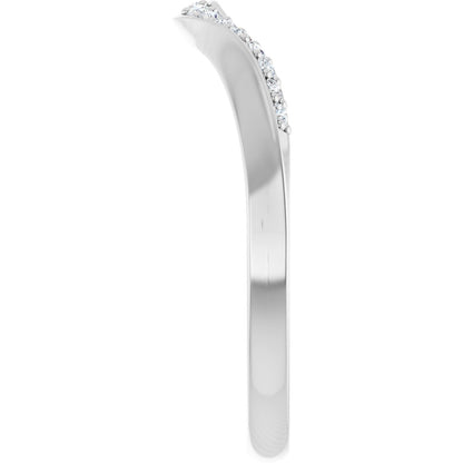 1/8 Ctw Lab-Grown Diamond Contour Band - White Gold - Lab Grown Diamond