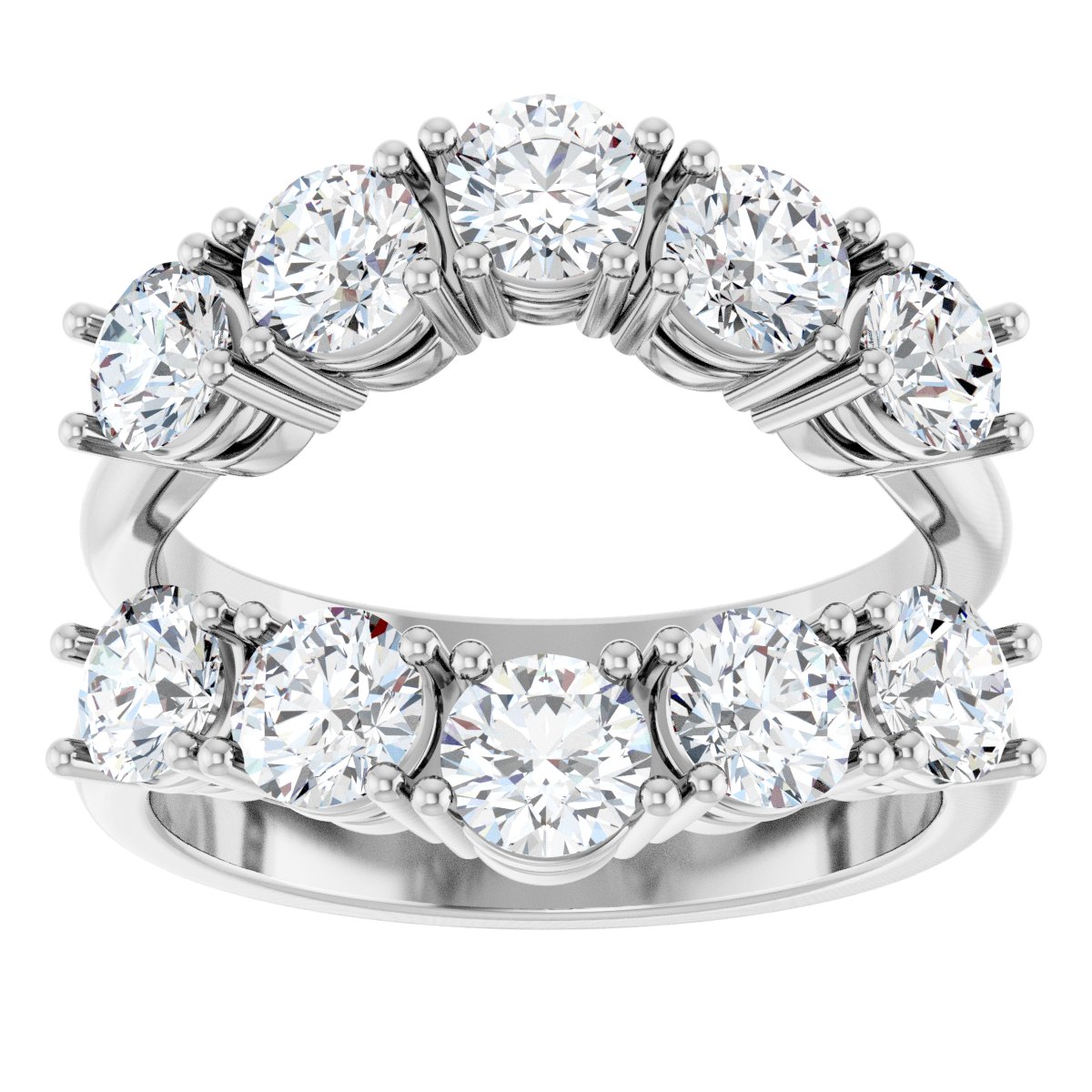2 1/2 Ctw Lab-Grown Diamond Ring Guard - White Gold - Lab Grown Diamond