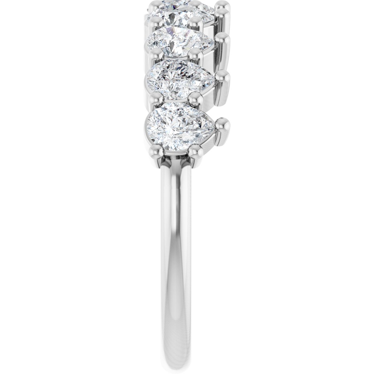 1 1/4 Ctw Pear Lab-Grown Diamond Anniversary Band - White Gold - Lab Grown Diamond