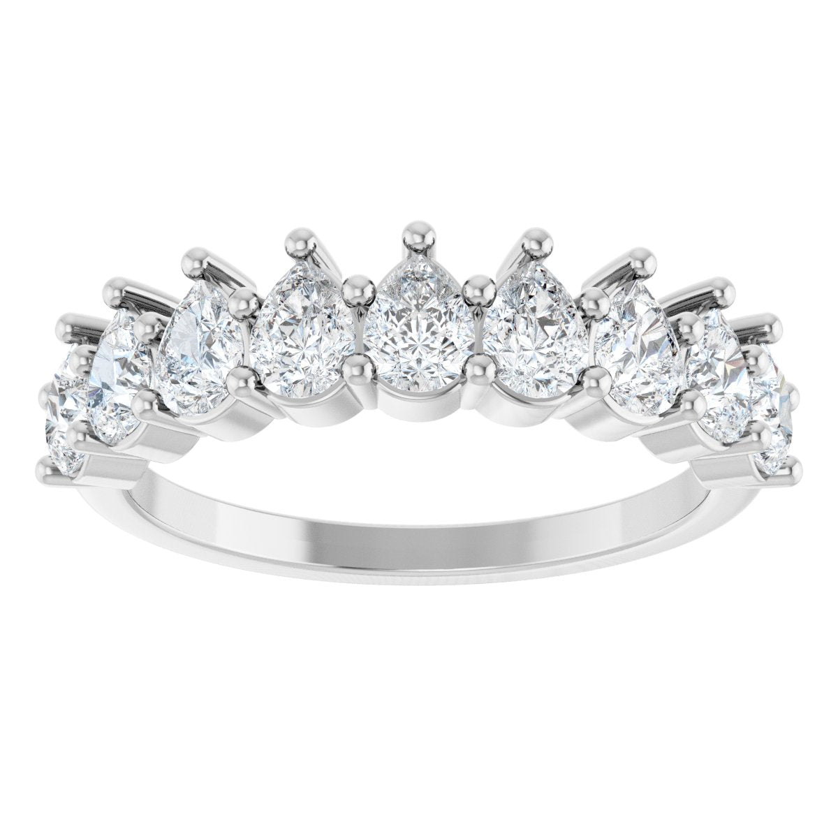 1 1/4 Ctw Pear Lab-Grown Diamond Anniversary Band - White Gold - Lab Grown Diamond