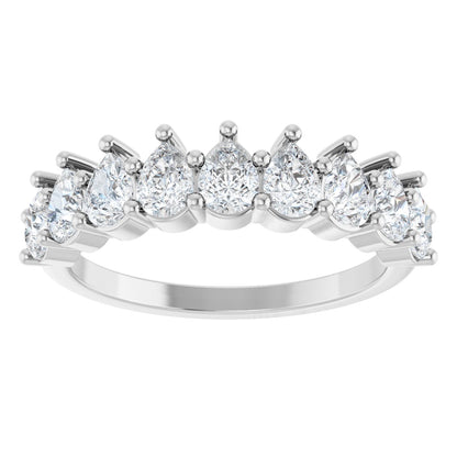 1 1/4 Ctw Pear Lab-Grown Diamond Anniversary Band - White Gold - Lab Grown Diamond