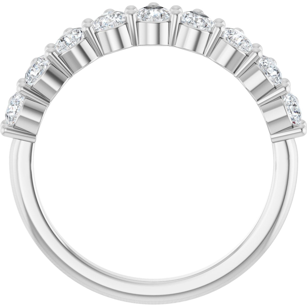 1 1/4 Ctw Pear Lab-Grown Diamond Anniversary Band - White Gold - Lab Grown Diamond
