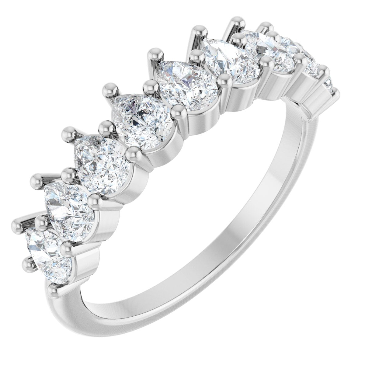 1 1/4 Ctw Pear Lab-Grown Diamond Anniversary Band