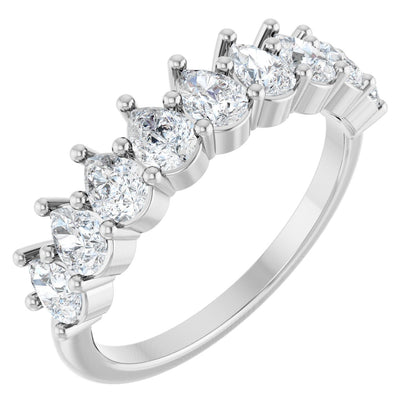 1 1/4 Ctw Pear Lab-Grown Diamond Anniversary Band